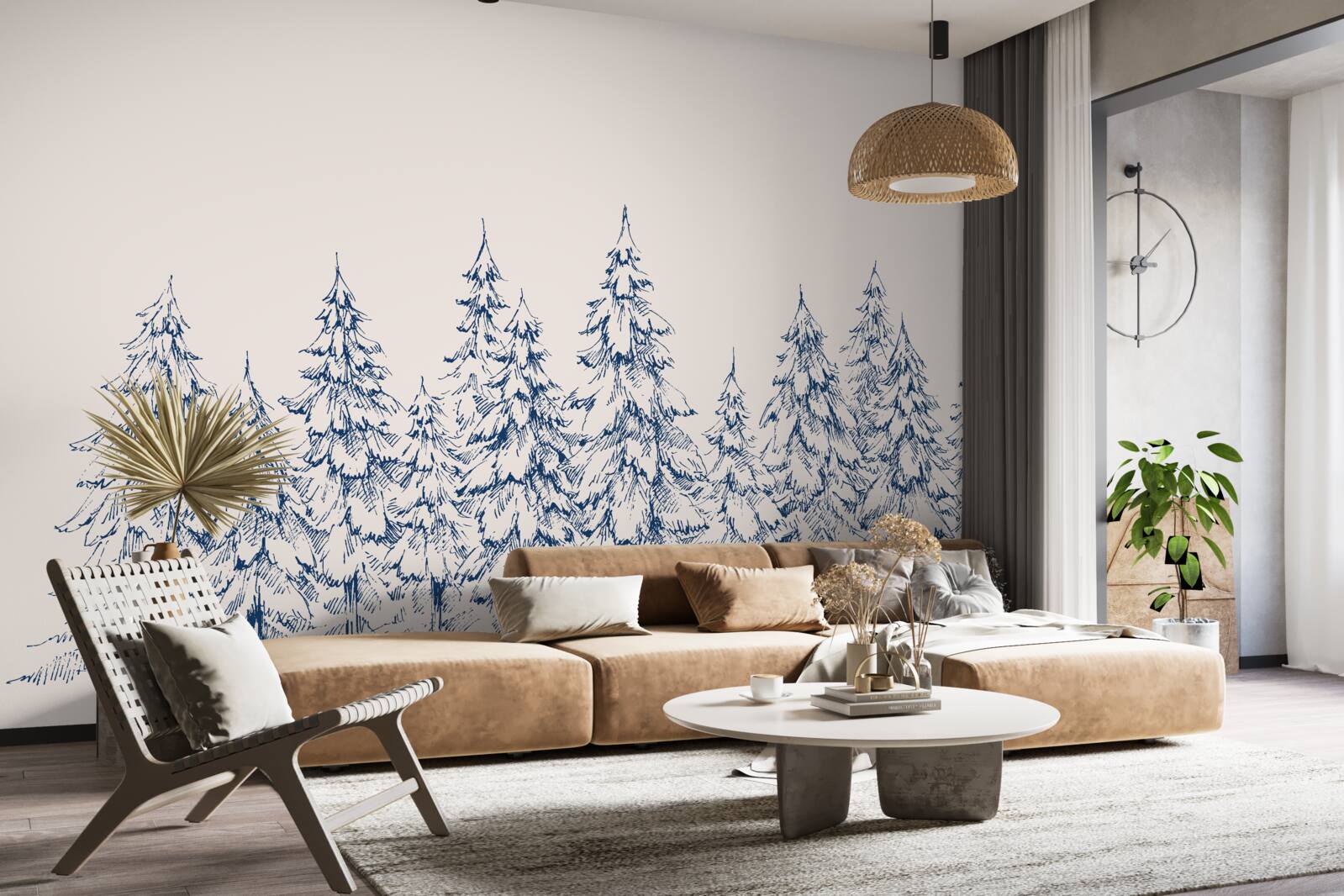 Фотошпалери хвойний ліс взимку