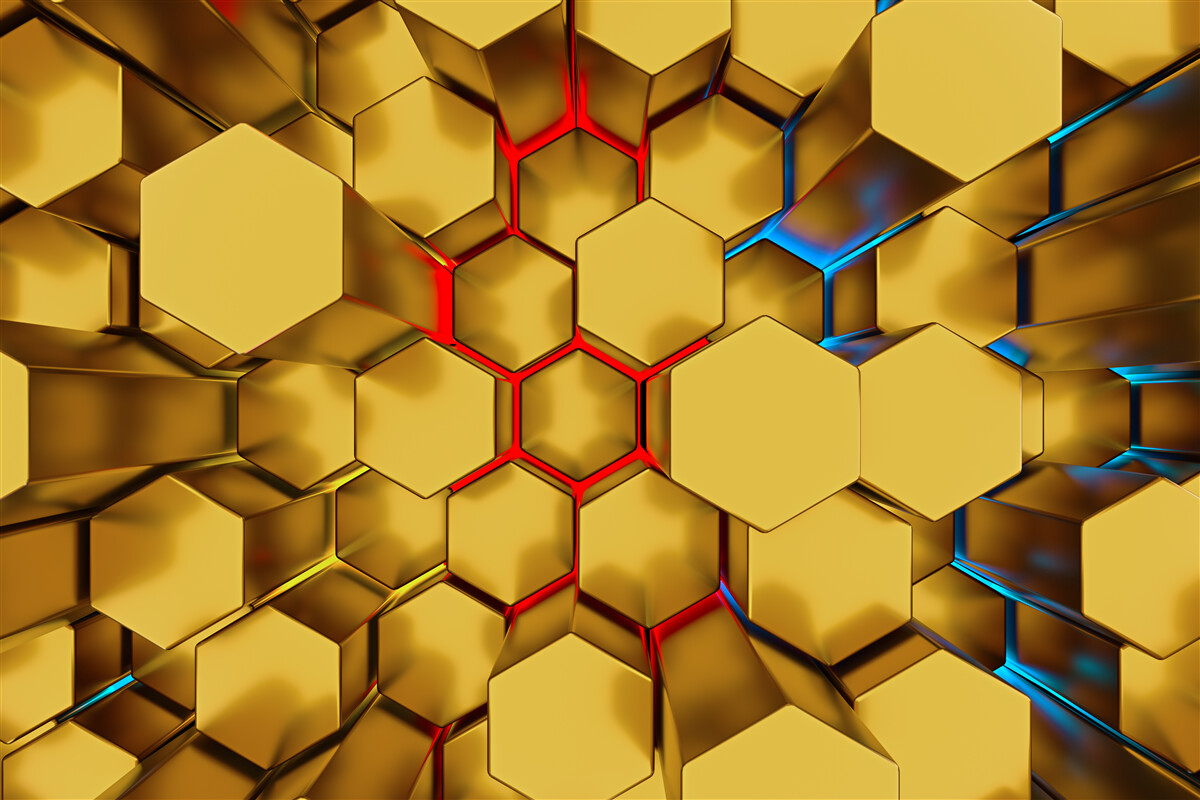 Фотошпалери об'ємні золоті фігури