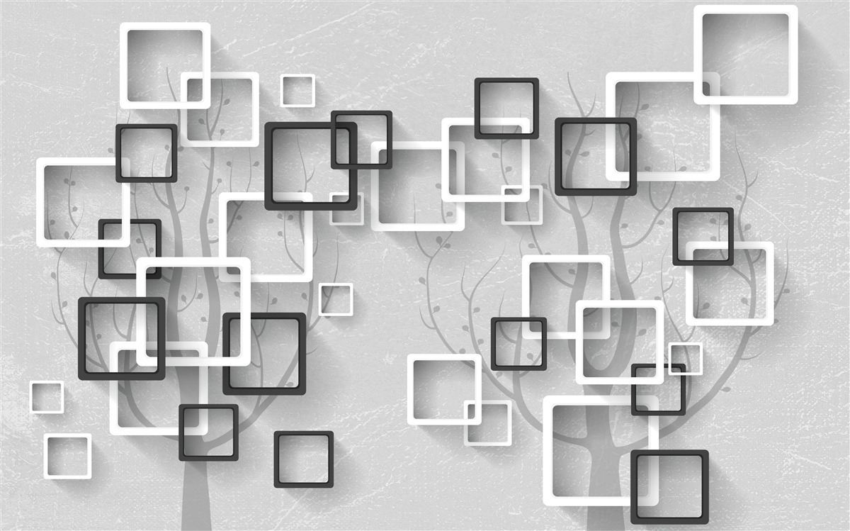 Фотошпалери білі та чорні квадрати представляють абстракцію