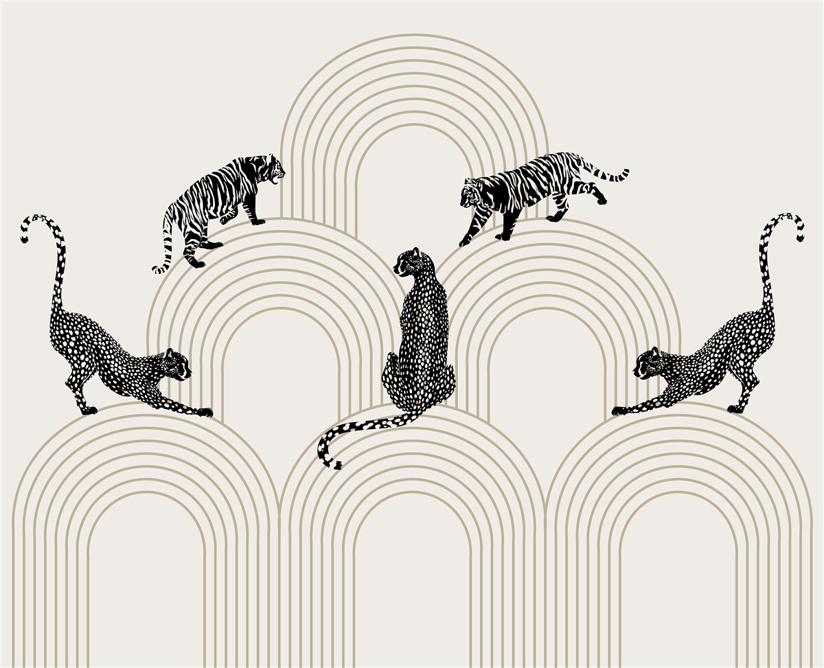 Фотошпалери тигри і пантери у високогір'ї