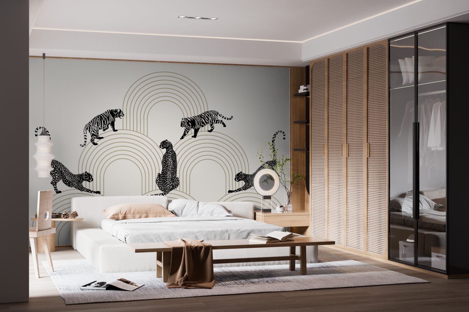 Фотошпалери тигри і пантери у високогір'ї