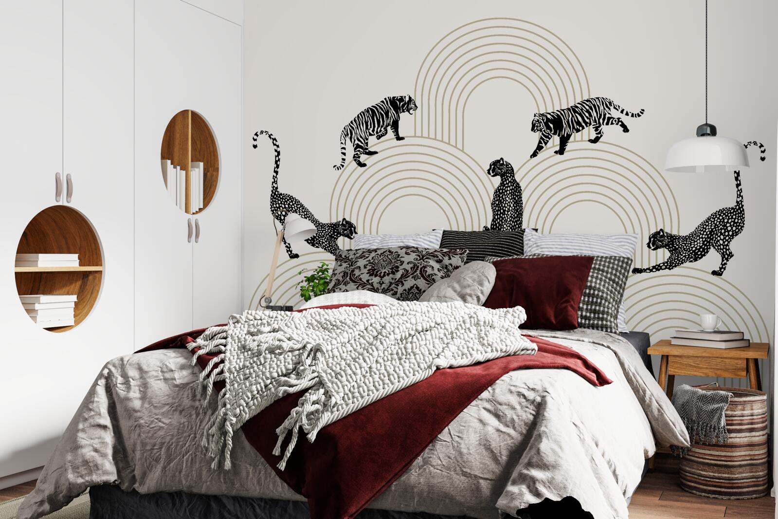 Фотошпалери тигри і пантери у високогір'ї