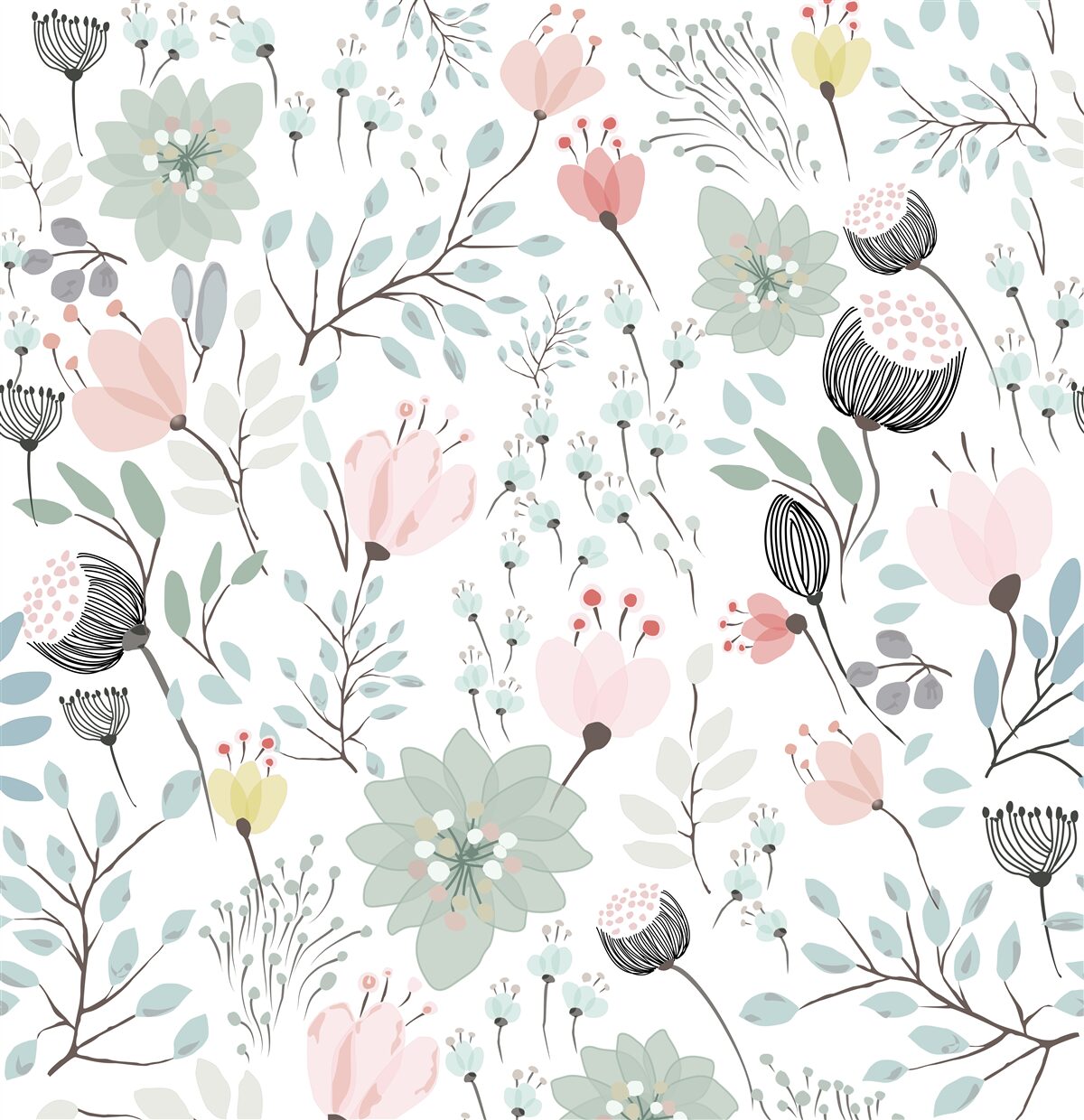 Фотошпалери квіти у відтінках рожевого та зеленого