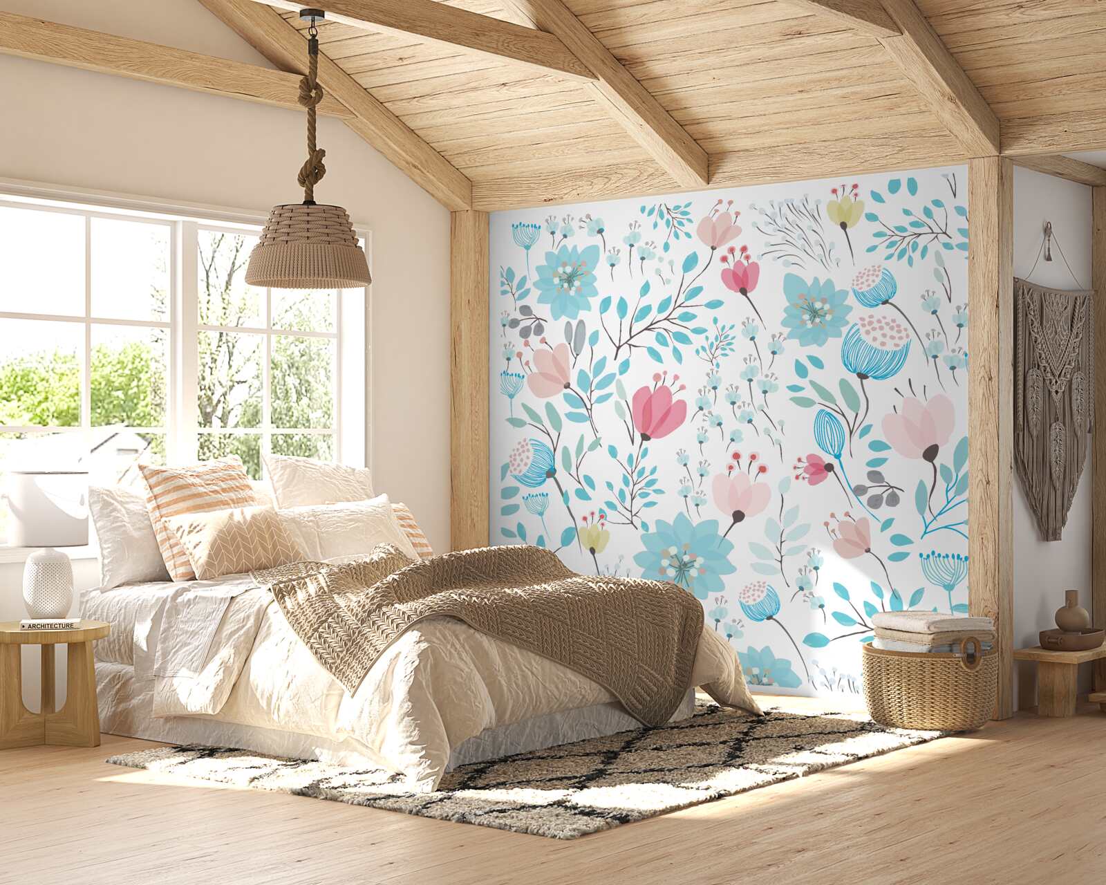 Фотошпалери поєднання насичених синіх кольорів