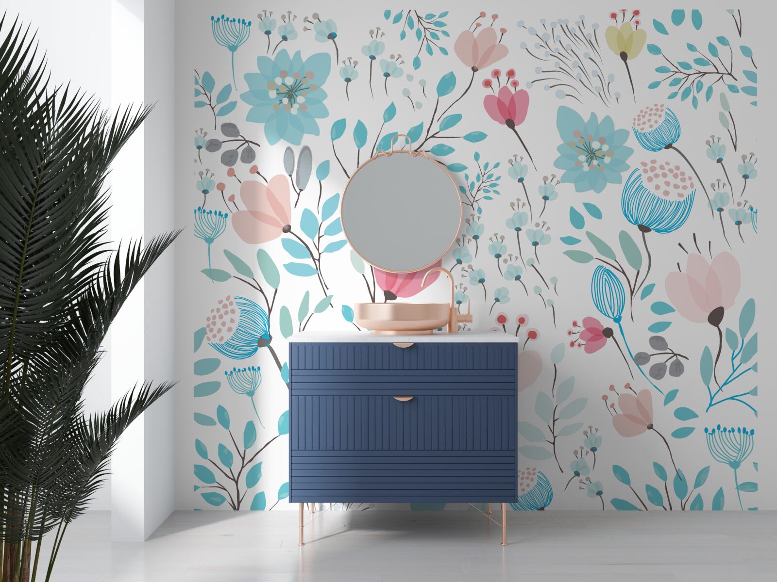 Фотошпалери поєднання насичених синіх кольорів