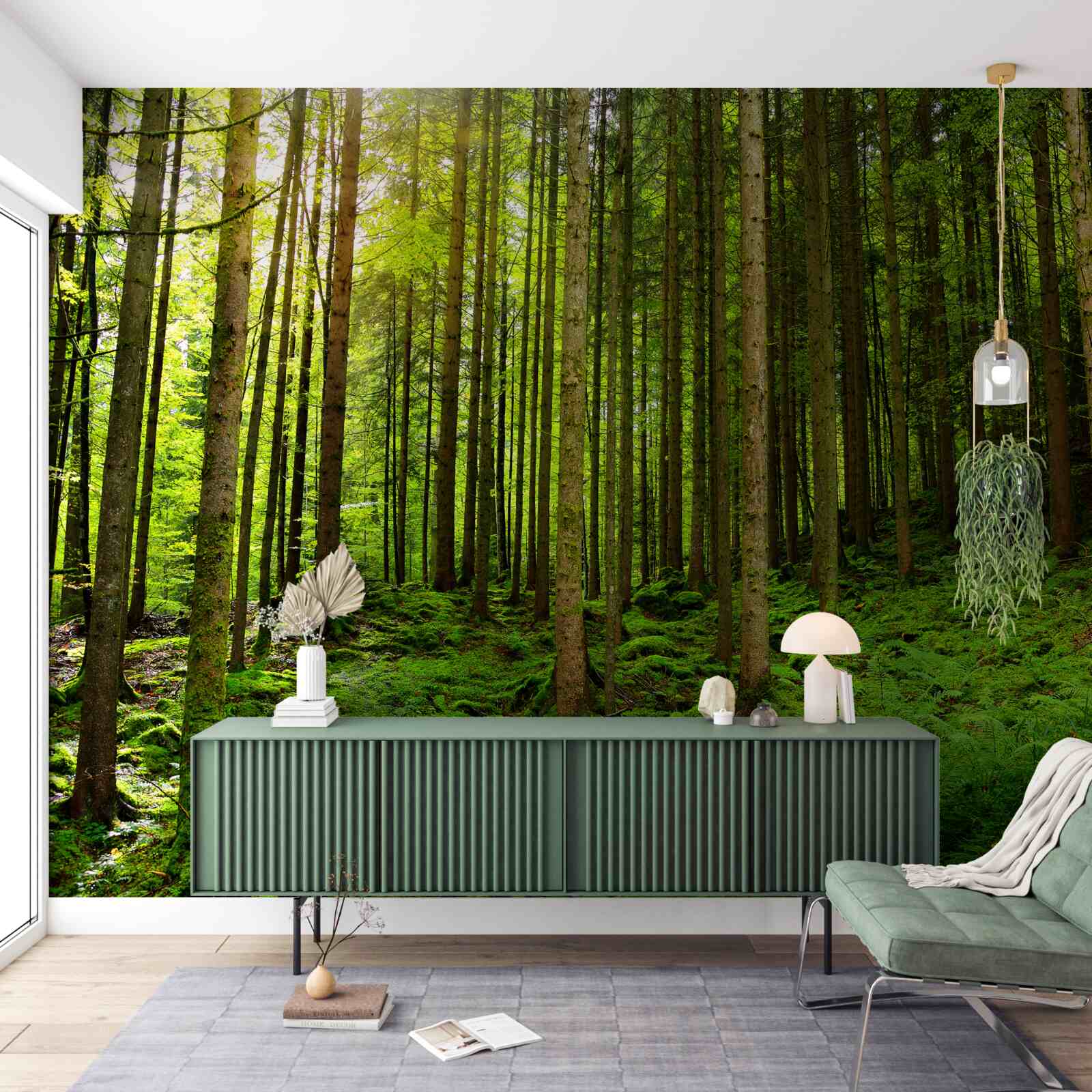 Фотошпалери сонячні промені проникають у ліс