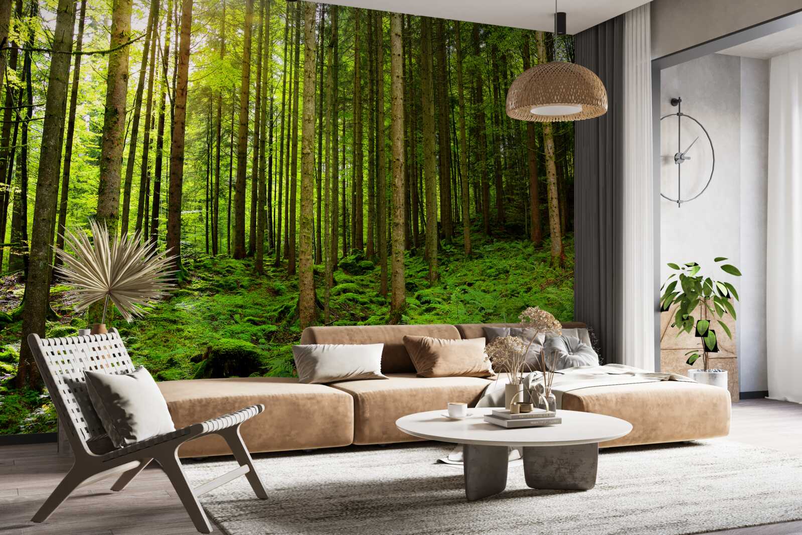 Фотошпалери сонячні промені проникають у ліс