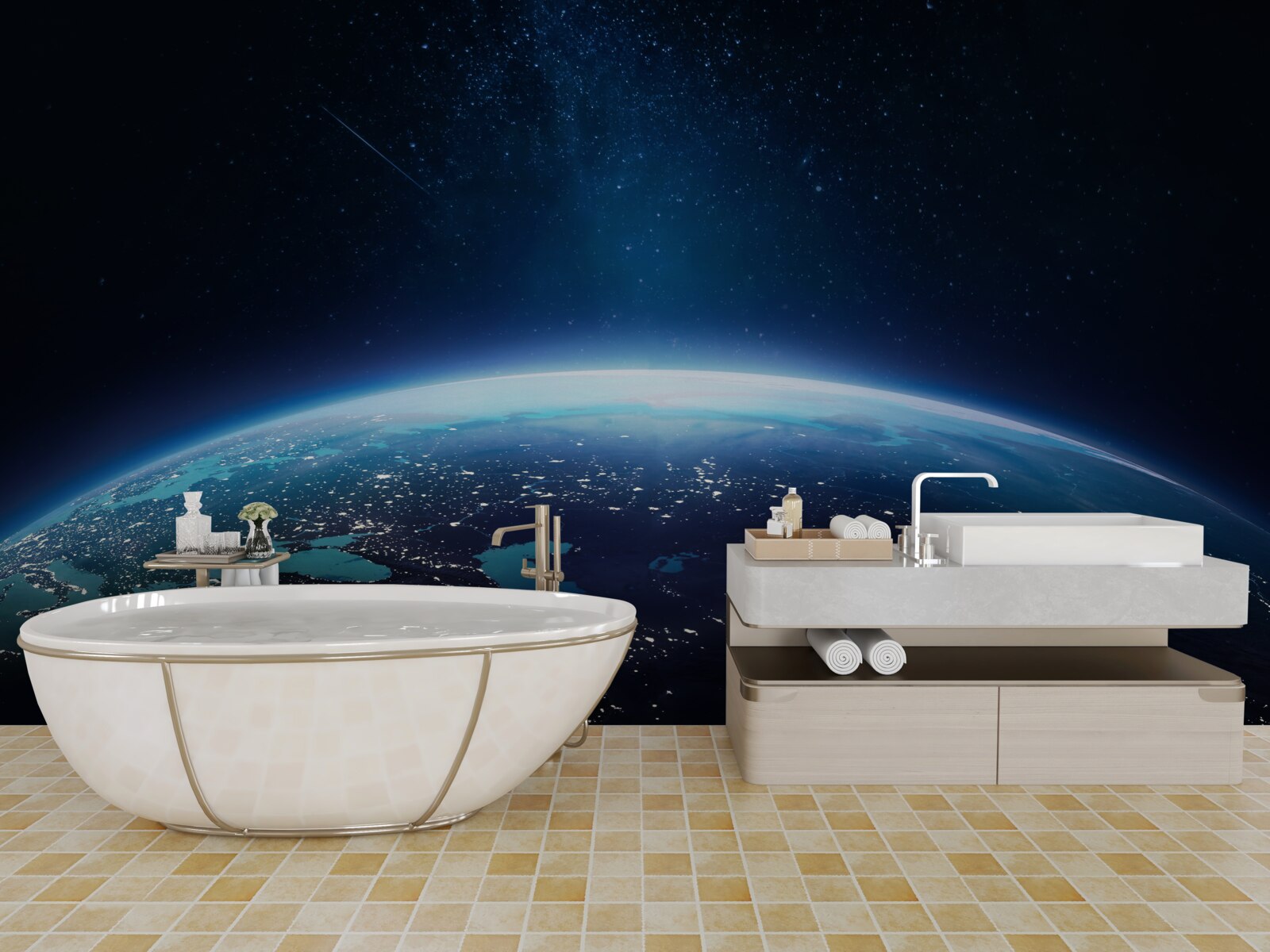 Фотошпалери нічна поверхня землі