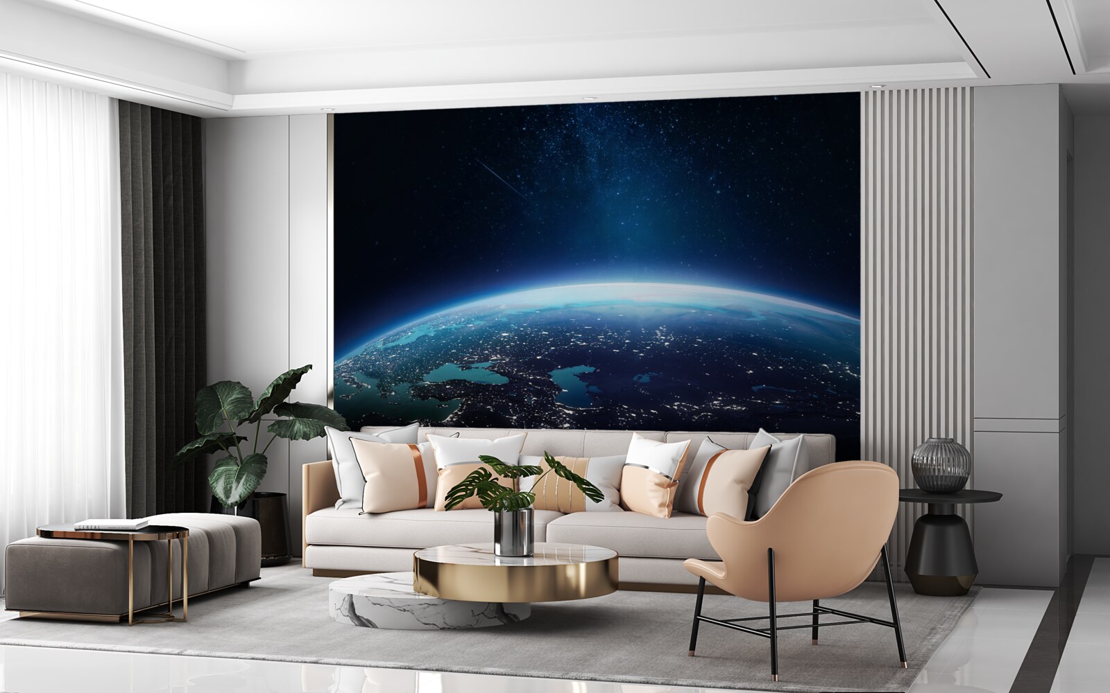 Фотошпалери нічна поверхня землі