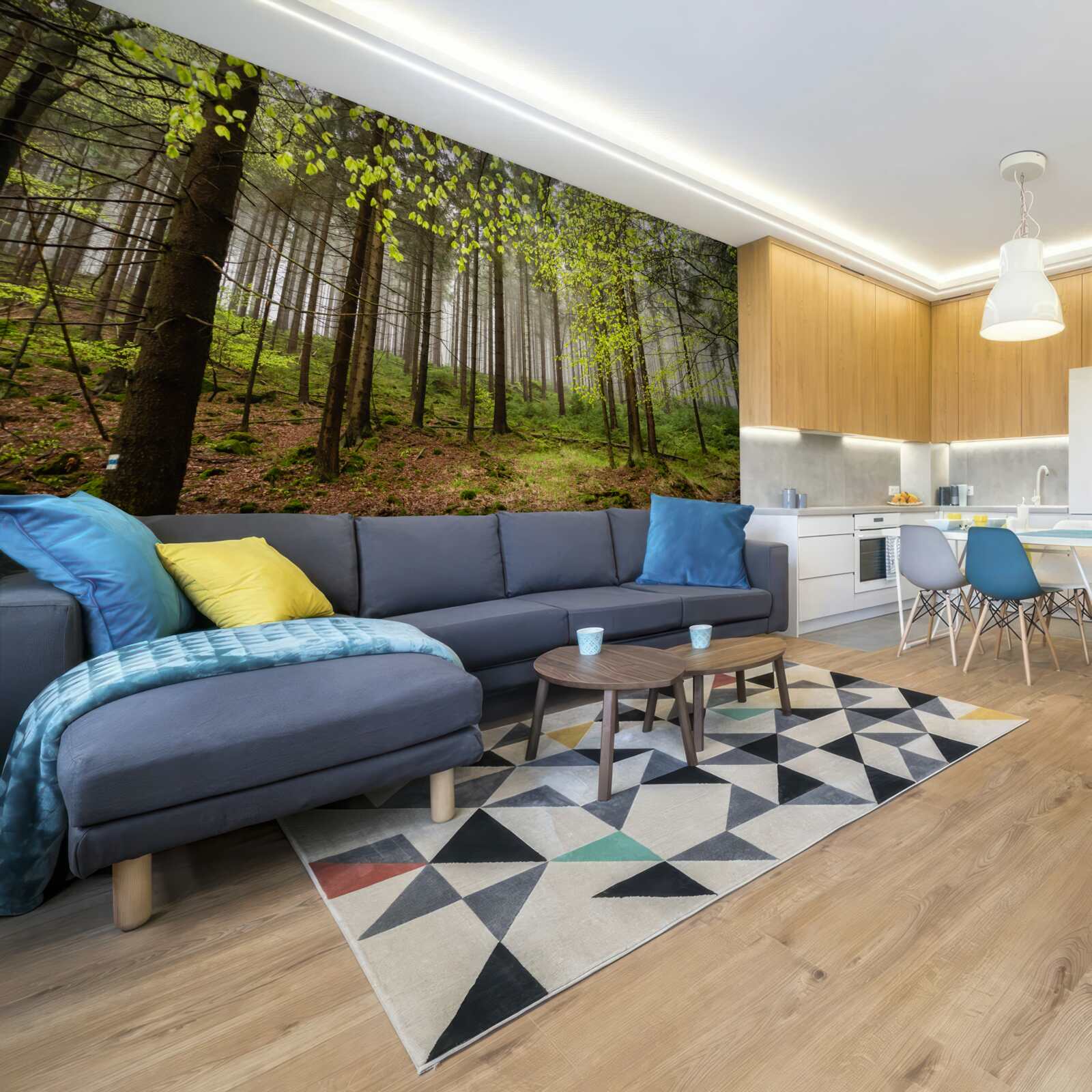 Фотошпалери зелений ліс після дощу