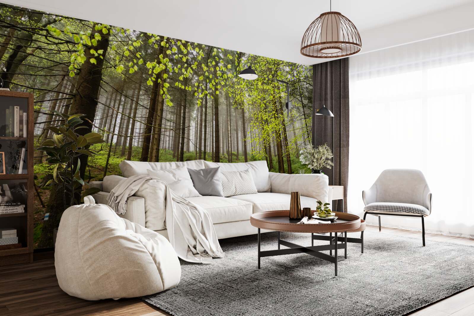 Фотошпалери зелений ліс після дощу