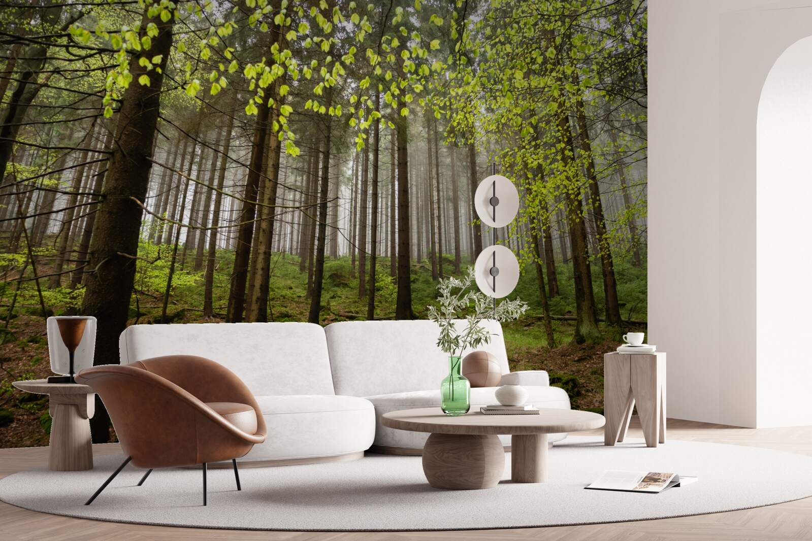 Фотошпалери зелений ліс після дощу