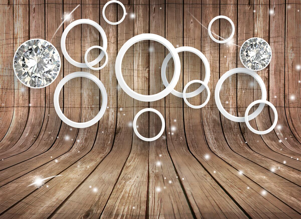 Фотошпалери текстура дерева та білі кола