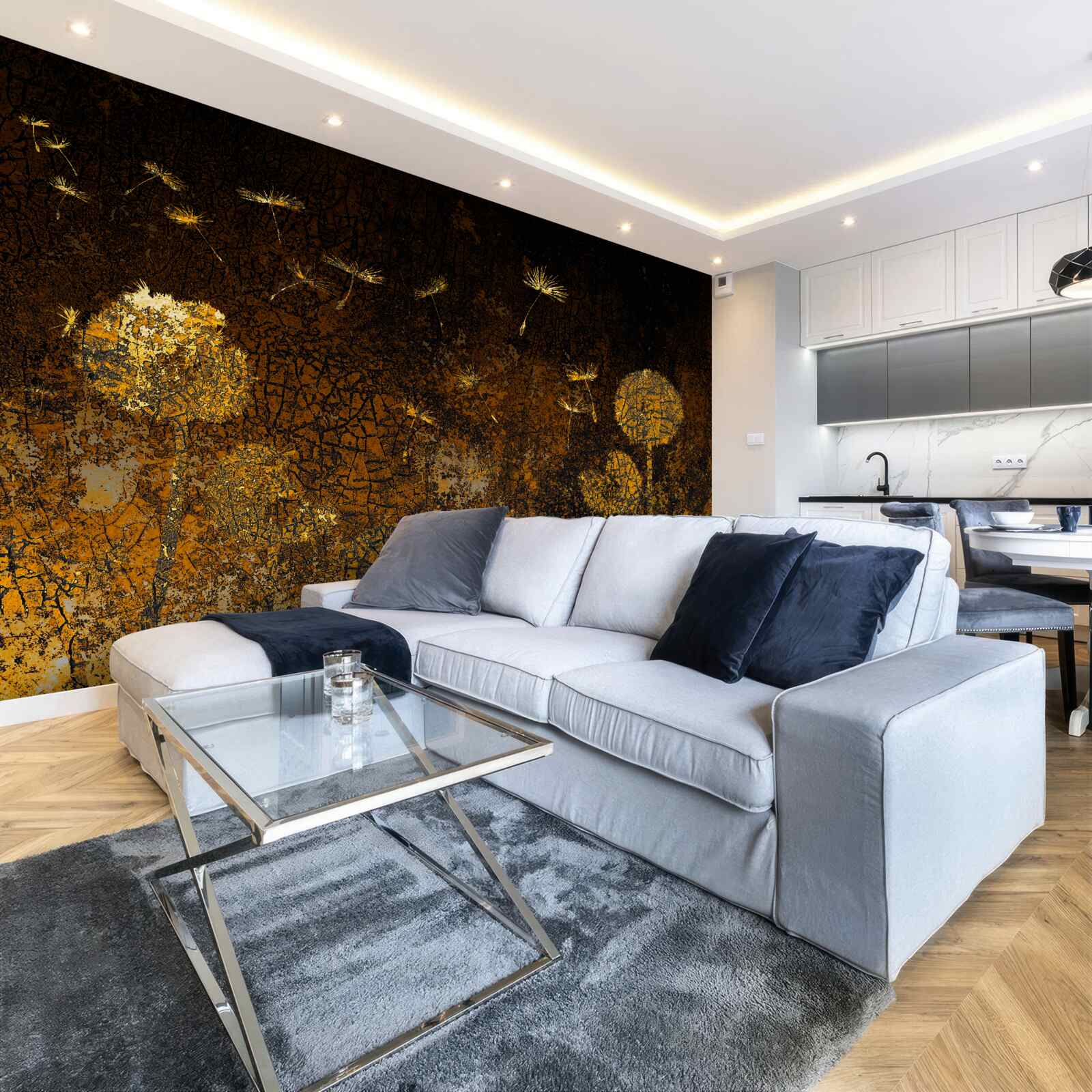 Фотошпалери вночі вітер гойдає кульбаби