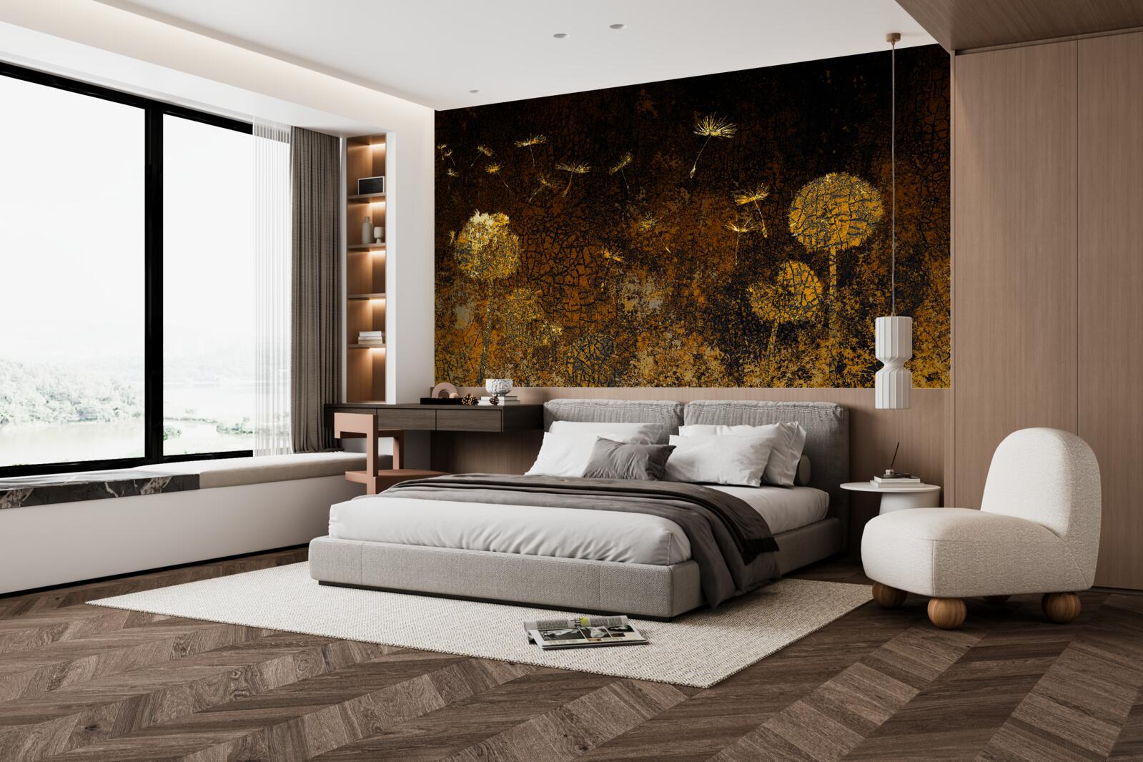 Фотошпалери вночі вітер гойдає кульбаби