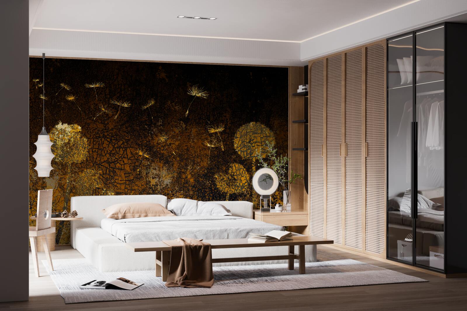 Фотошпалери вночі вітер гойдає кульбаби