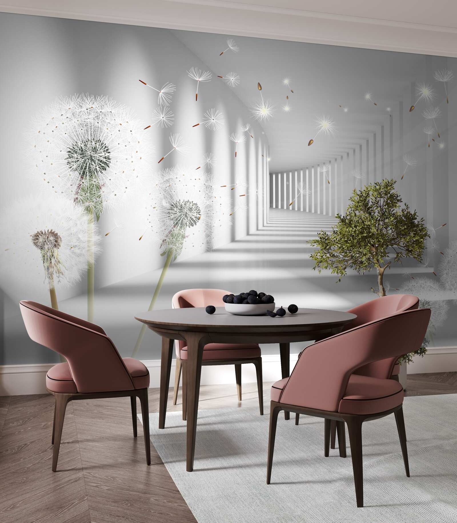 Фотошпалери нескінченний тунель, усіяний багатоніжками