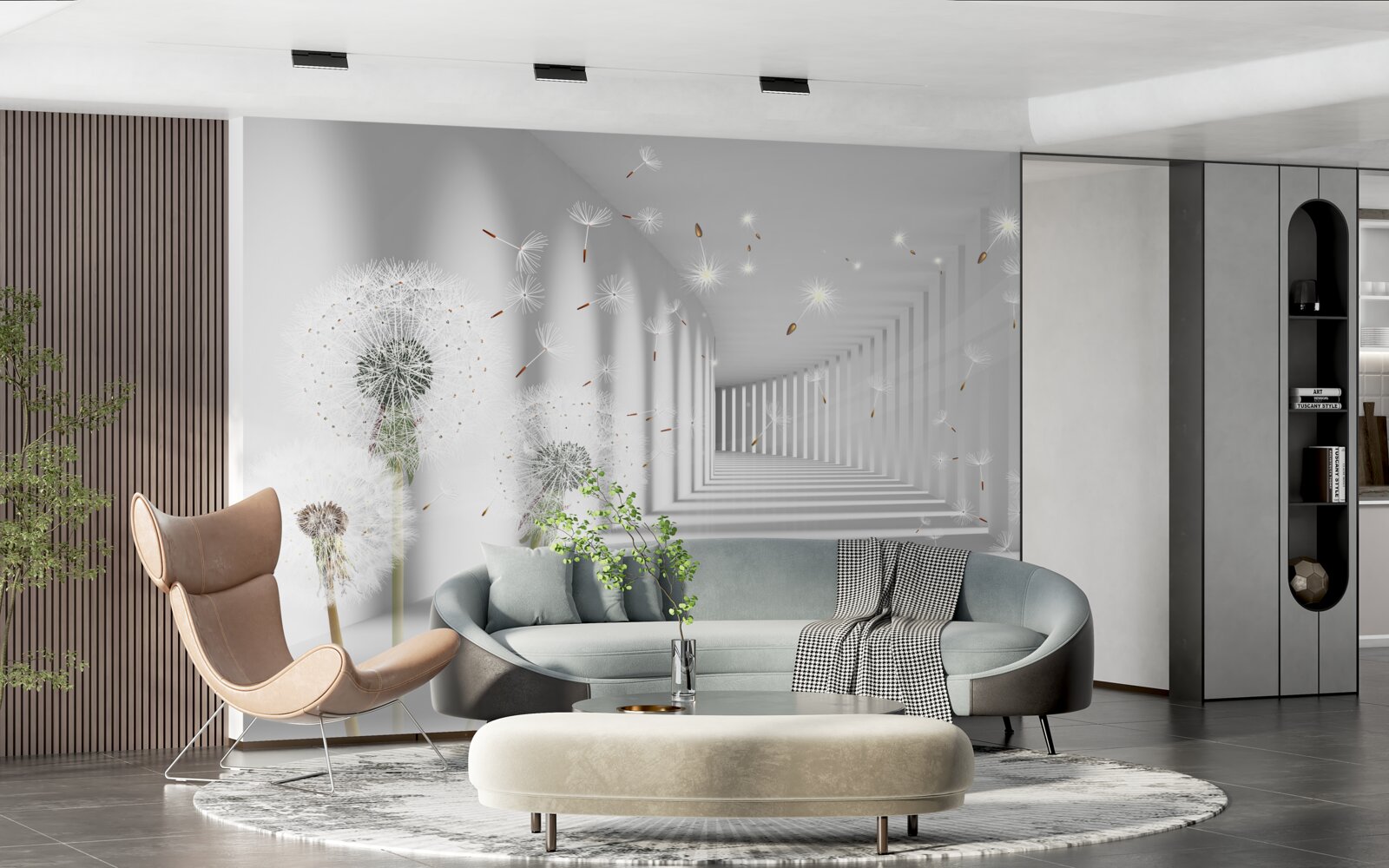 Фотошпалери нескінченний тунель, усіяний багатоніжками