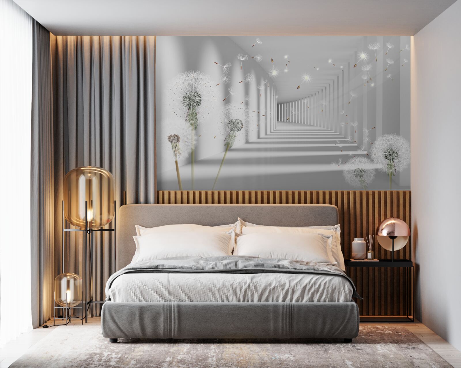 Фотошпалери нескінченний тунель, усіяний багатоніжками