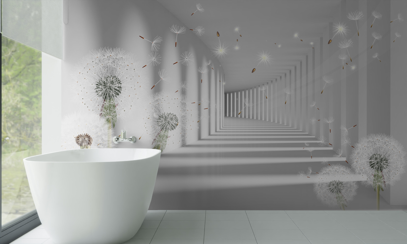 Фотошпалери нескінченний тунель, усіяний багатоніжками