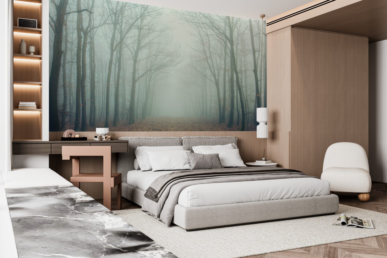 Фотошпалери осінній шлях, вкритий холодом