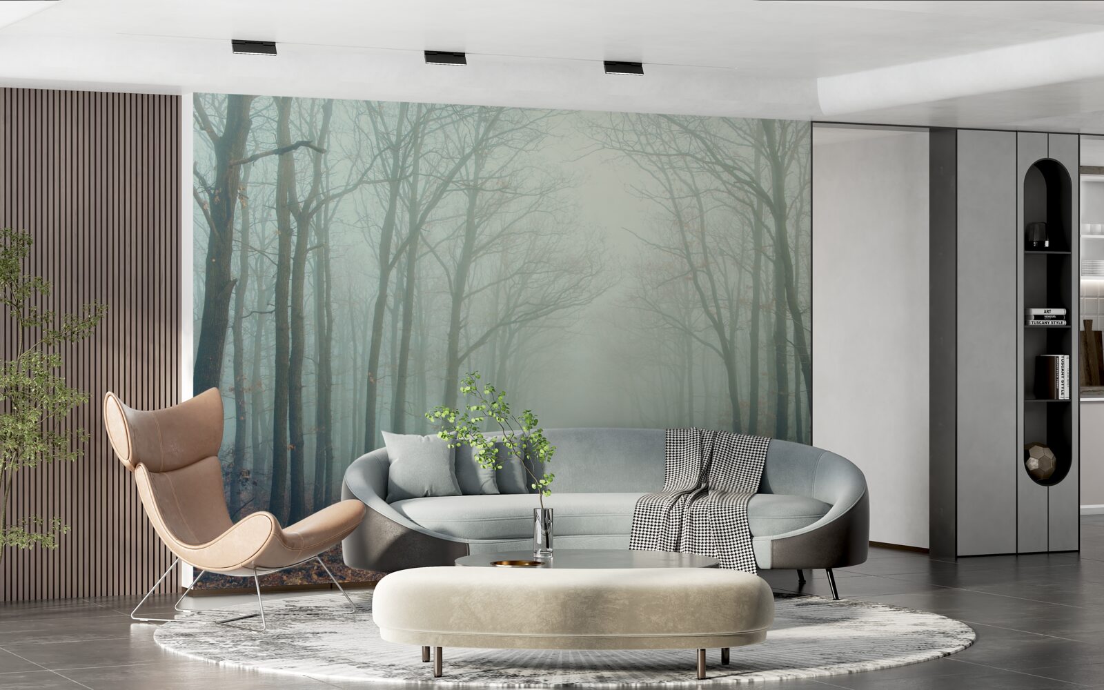 Фотошпалери осінній шлях, вкритий холодом