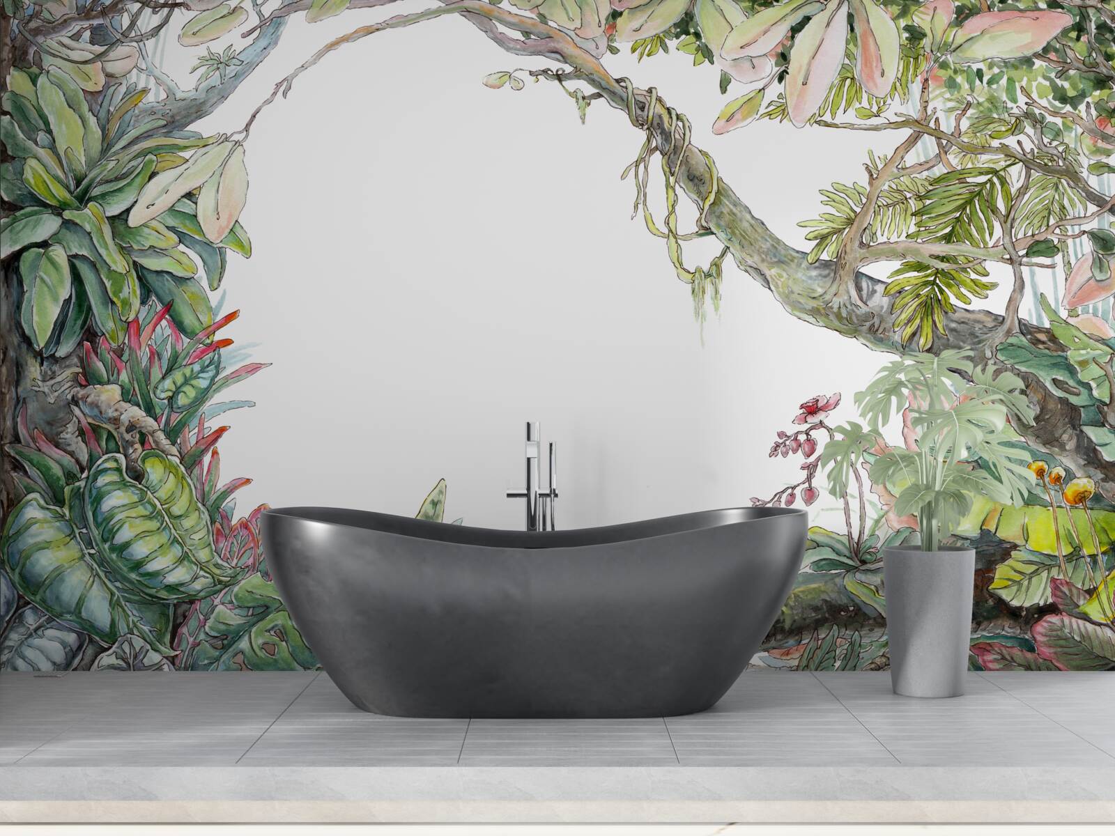 Фотошпалери пишний зелений тропічний ліс