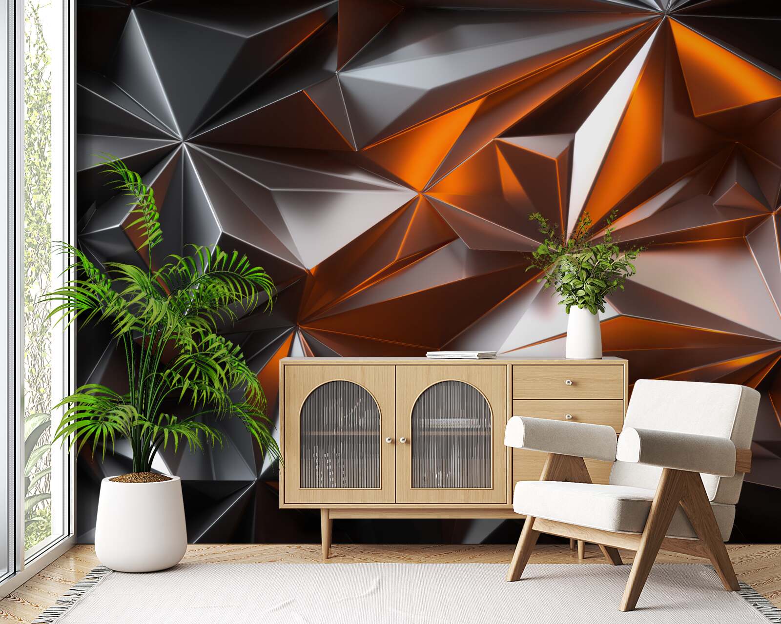 Фотошпалери геометрія янтри на темному тлі