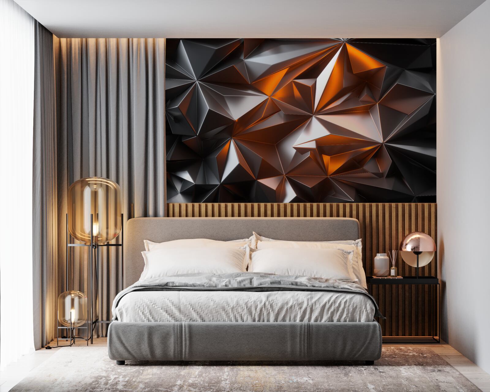 Фотошпалери геометрія янтри на темному тлі