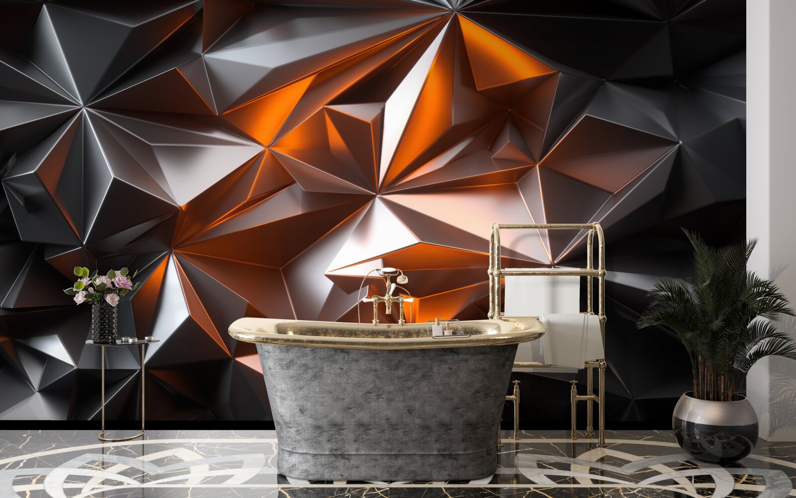 Фотошпалери геометрія янтри на темному тлі