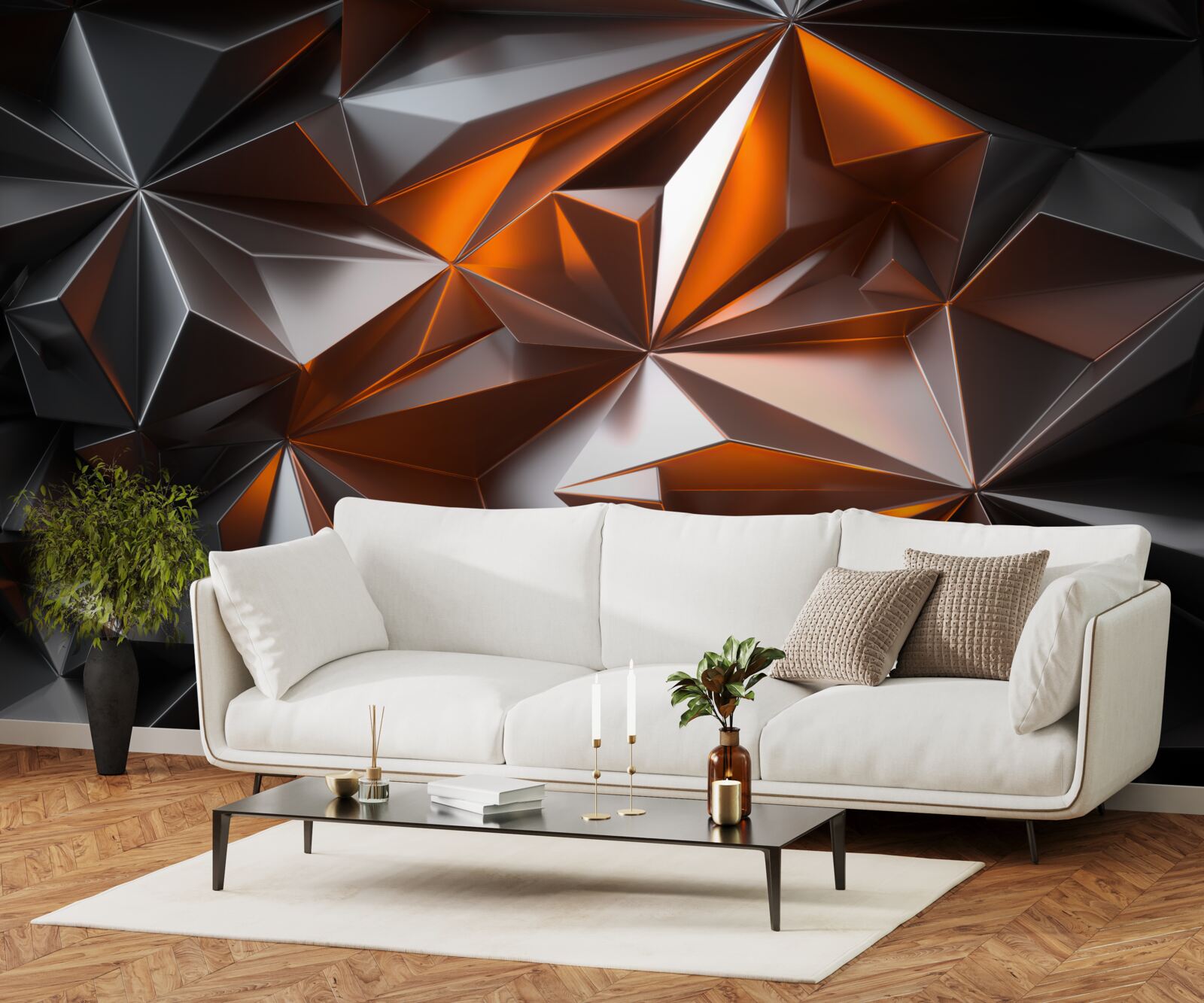 Фотошпалери геометрія янтри на темному тлі