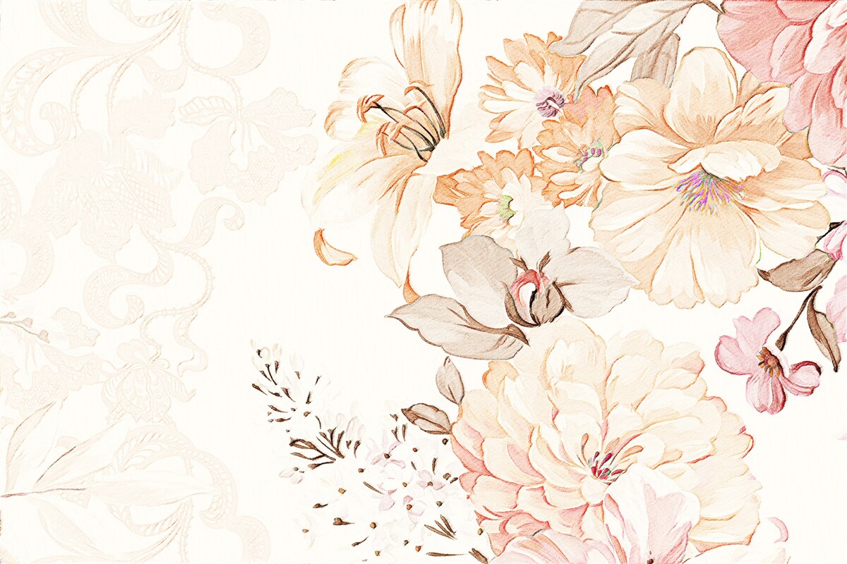 Фотошпалери композиція з акварельними квітами