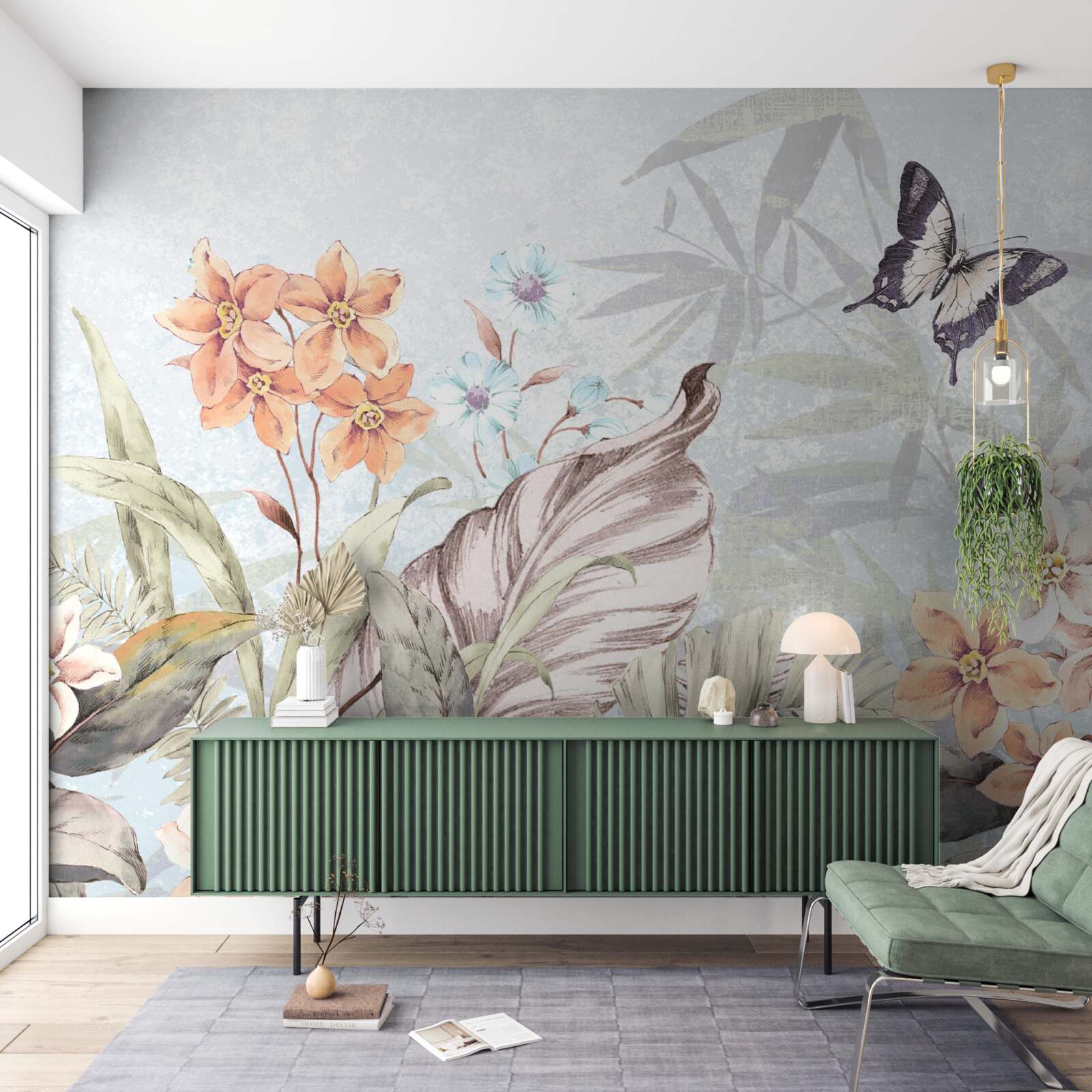 Фотошпалери квіти джунглів на воді