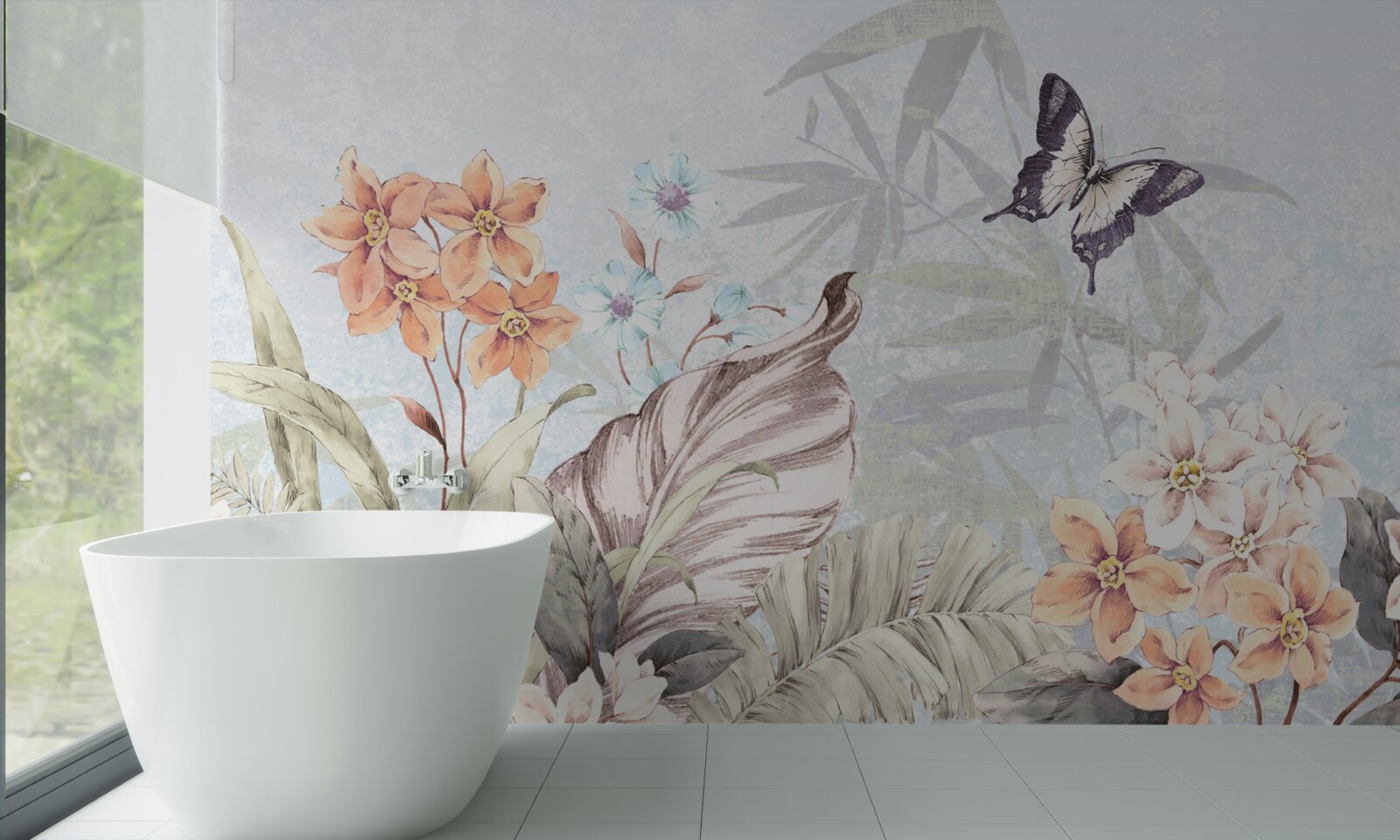 Фотошпалери квіти джунглів на воді