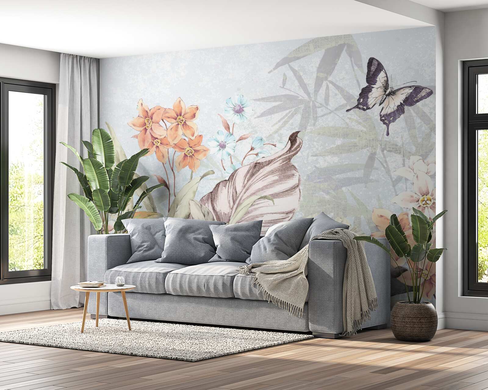 Фотошпалери квіти джунглів на воді