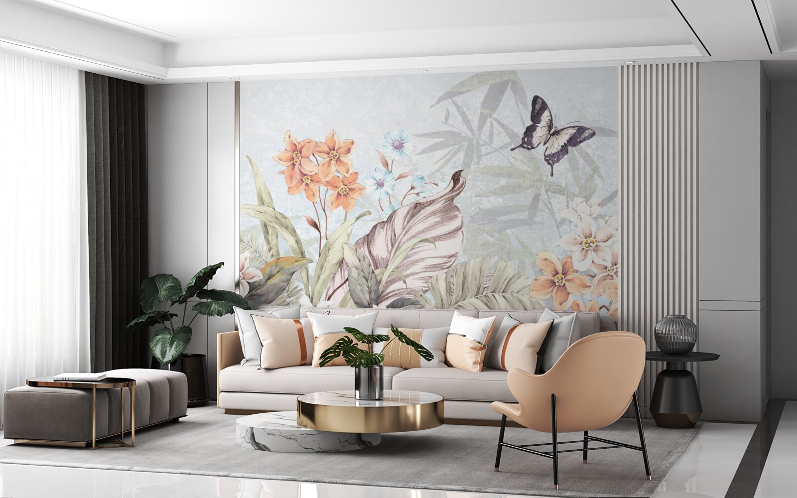 Фотошпалери квіти джунглів на воді