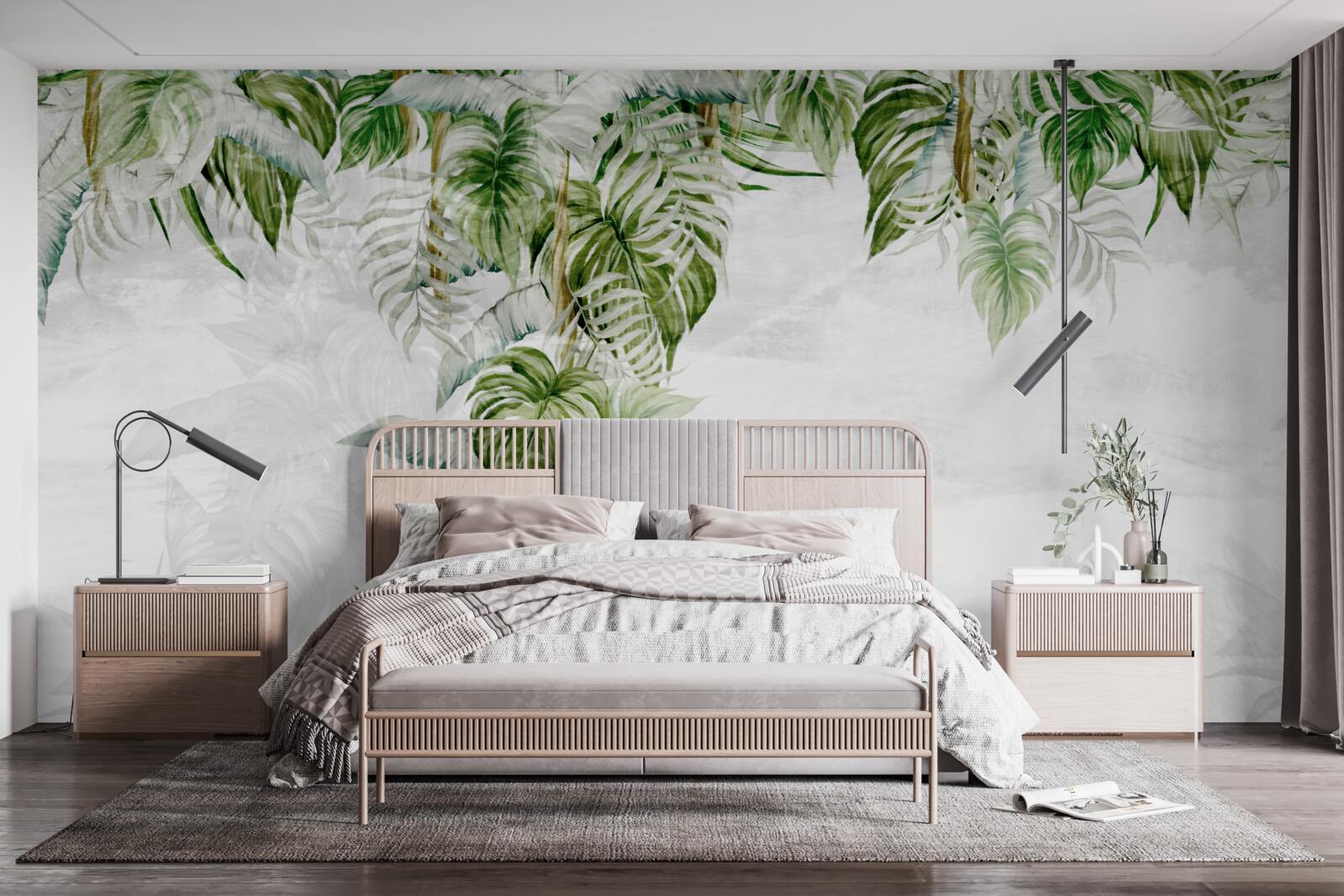 Фотошпалери тропічне зелене листя