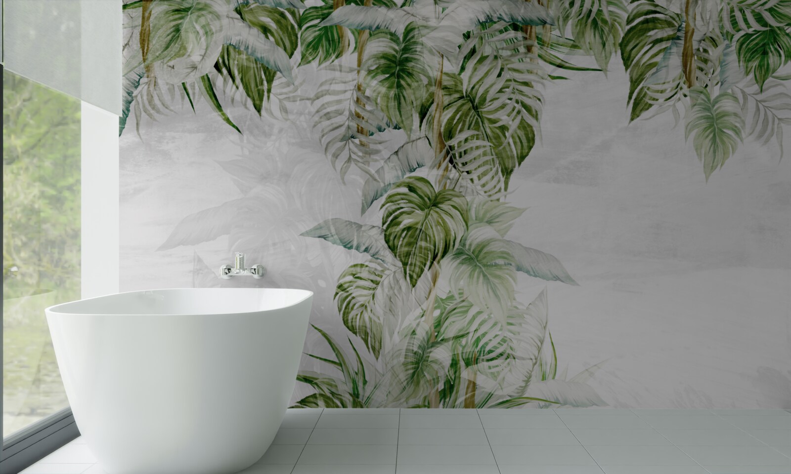 Фотошпалери тропічне зелене листя