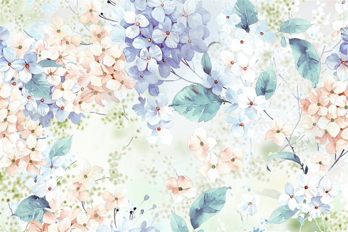 Фотошпалери квіти гортензії яскраво розпускаються навесні