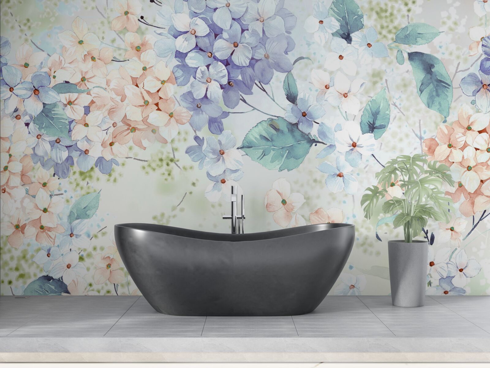 Фотошпалери квіти гортензії яскраво розпускаються навесні