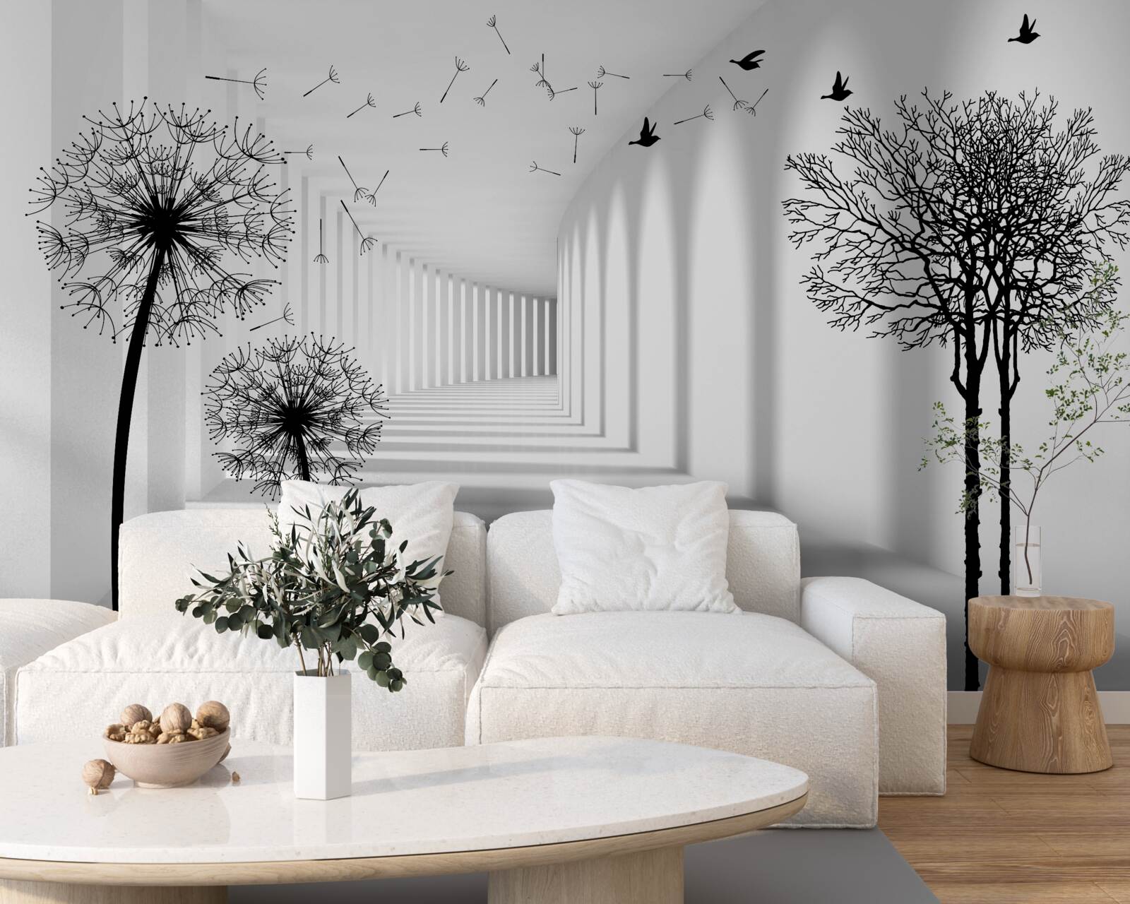 Фотошпалери чорні косулі та тунель