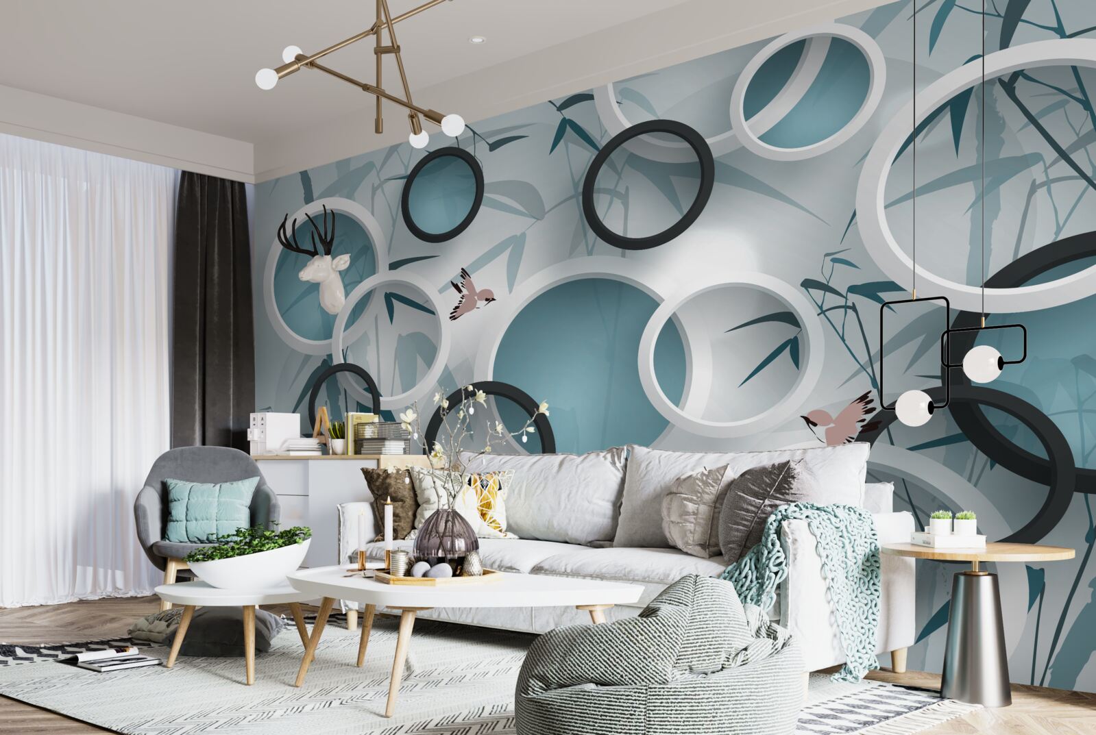 Фотошпалери випадкові візерунки на листі