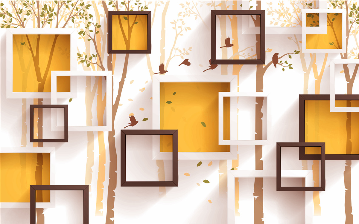 Фотошпалери абстракція та геометричні форми осені