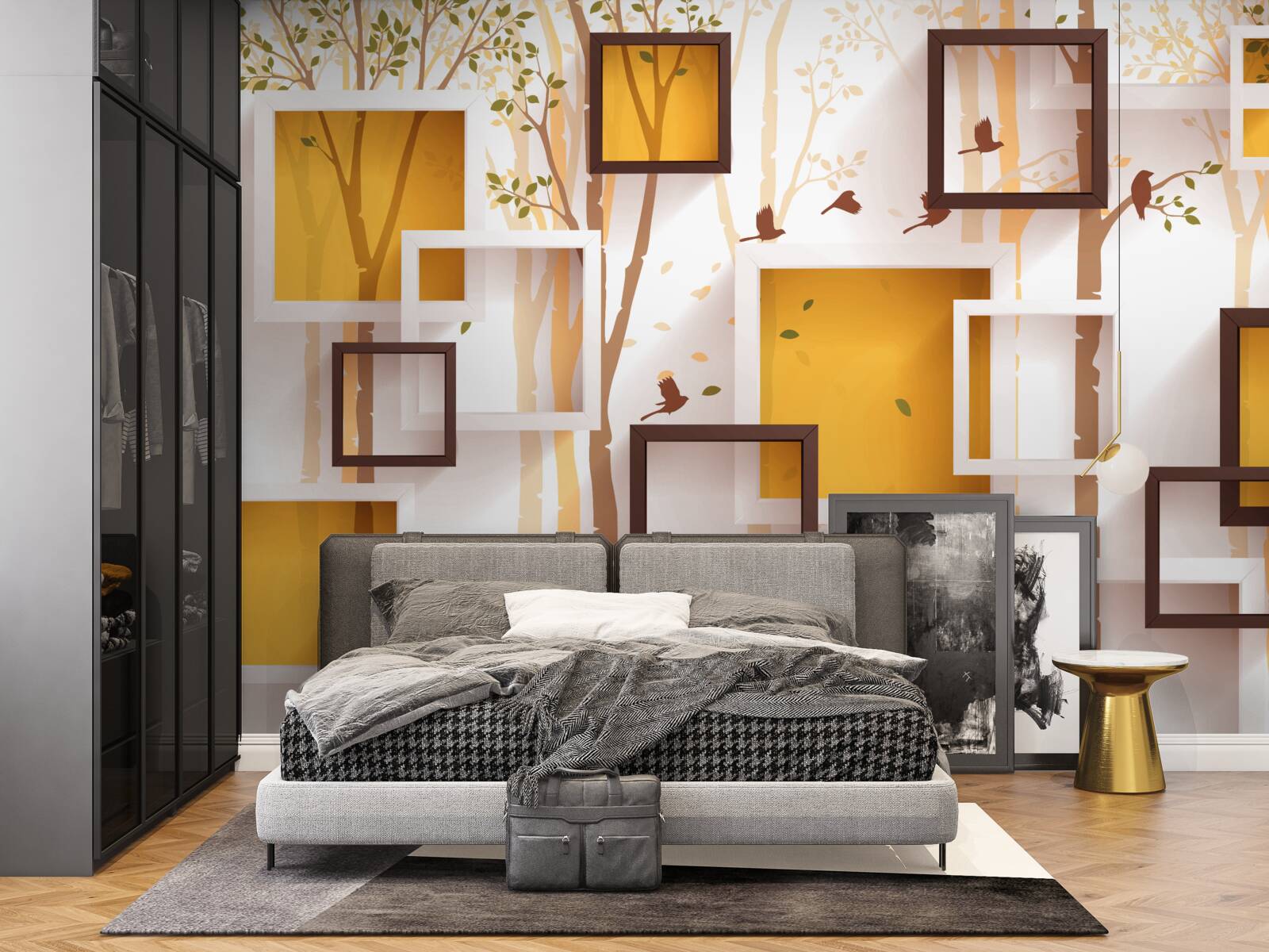 Фотошпалери абстракція та геометричні форми осені