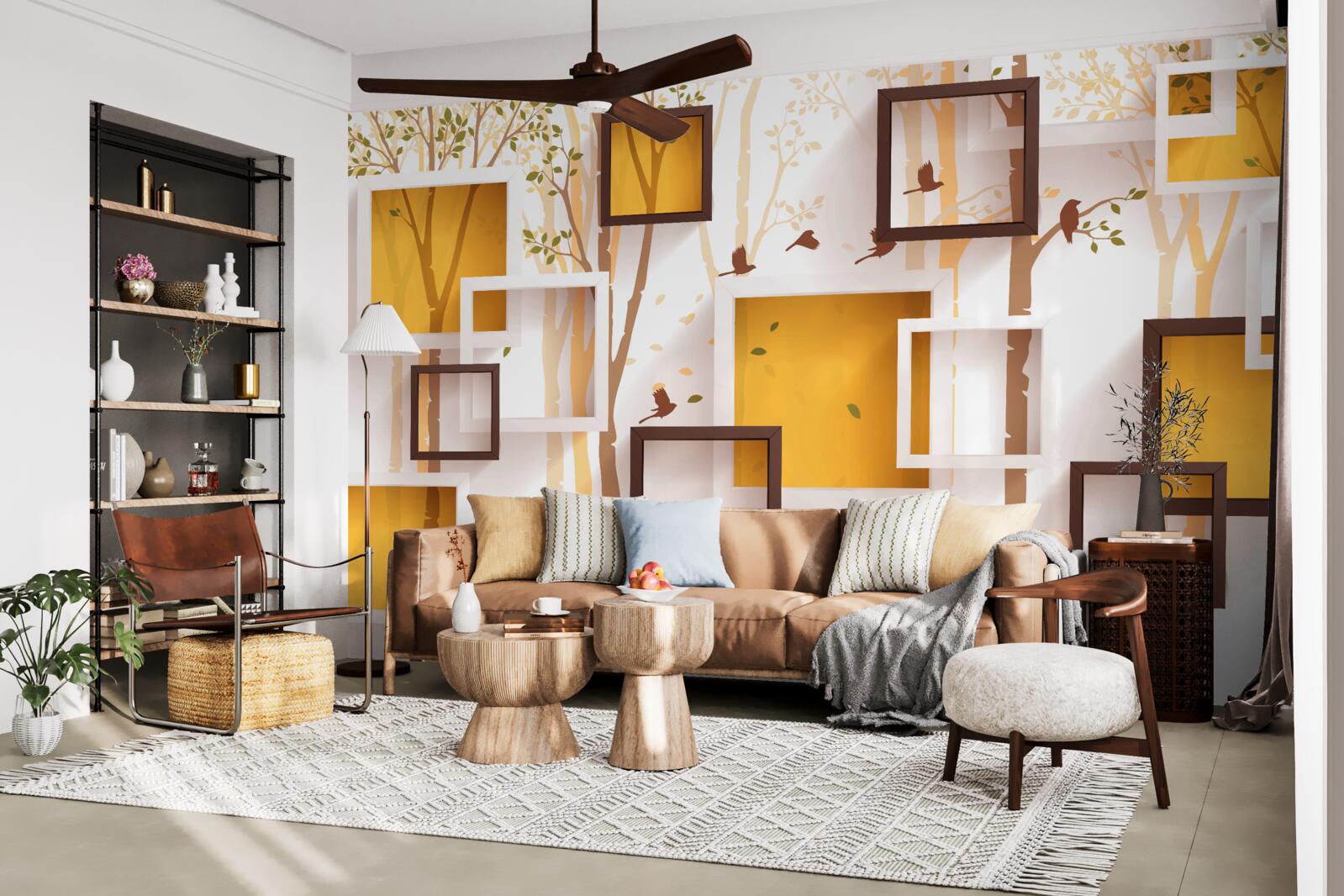 Фотошпалери абстракція та геометричні форми осені