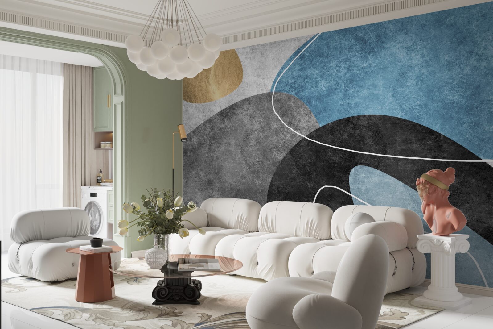 Фотошпалери пастельні відтінки мармуру