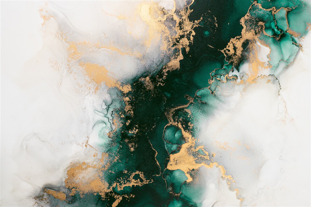 Фотошпалери білий мармур з відтінками смарагдового кольору