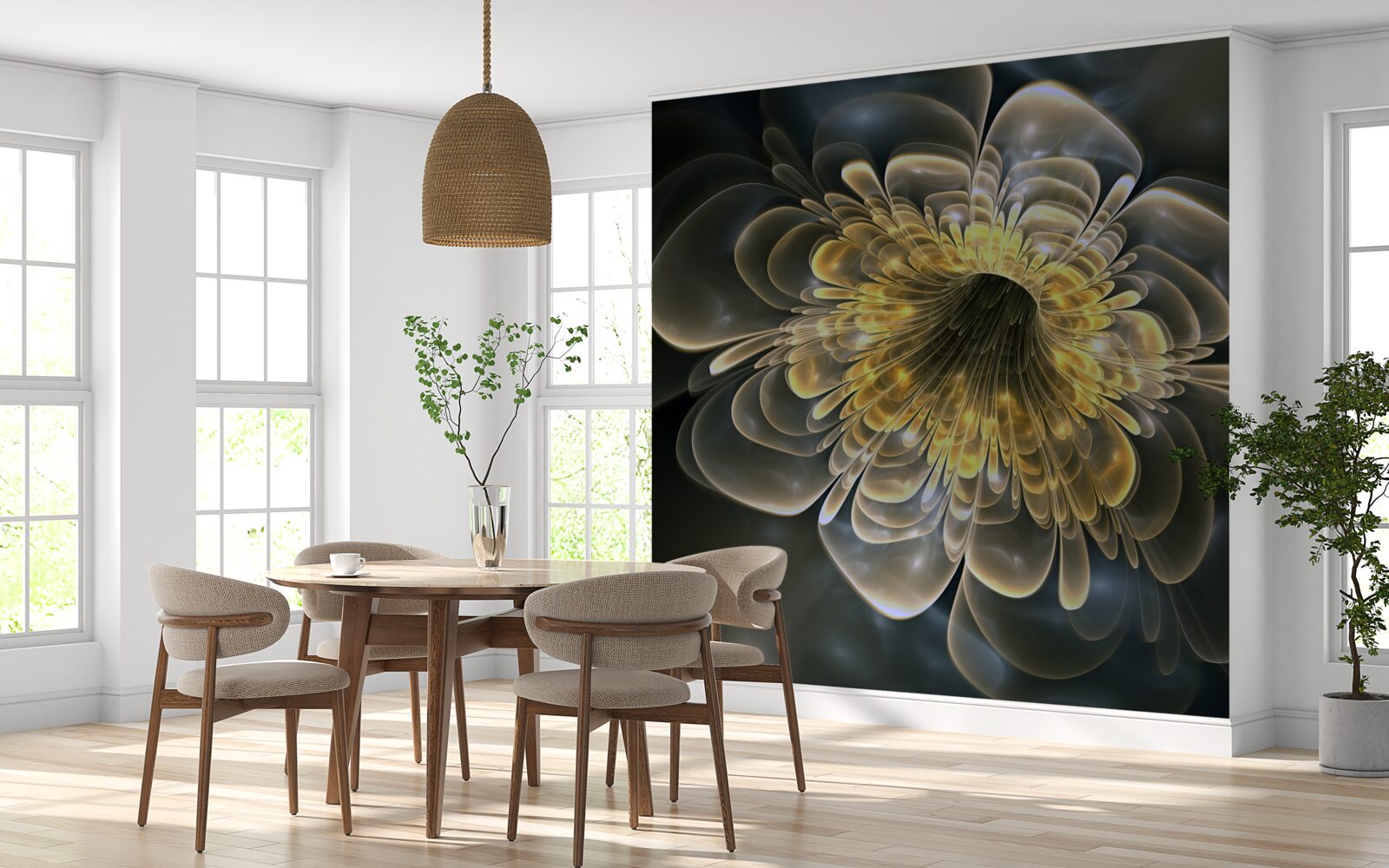 Фотошпалери Жовта квітка абстрактної форми