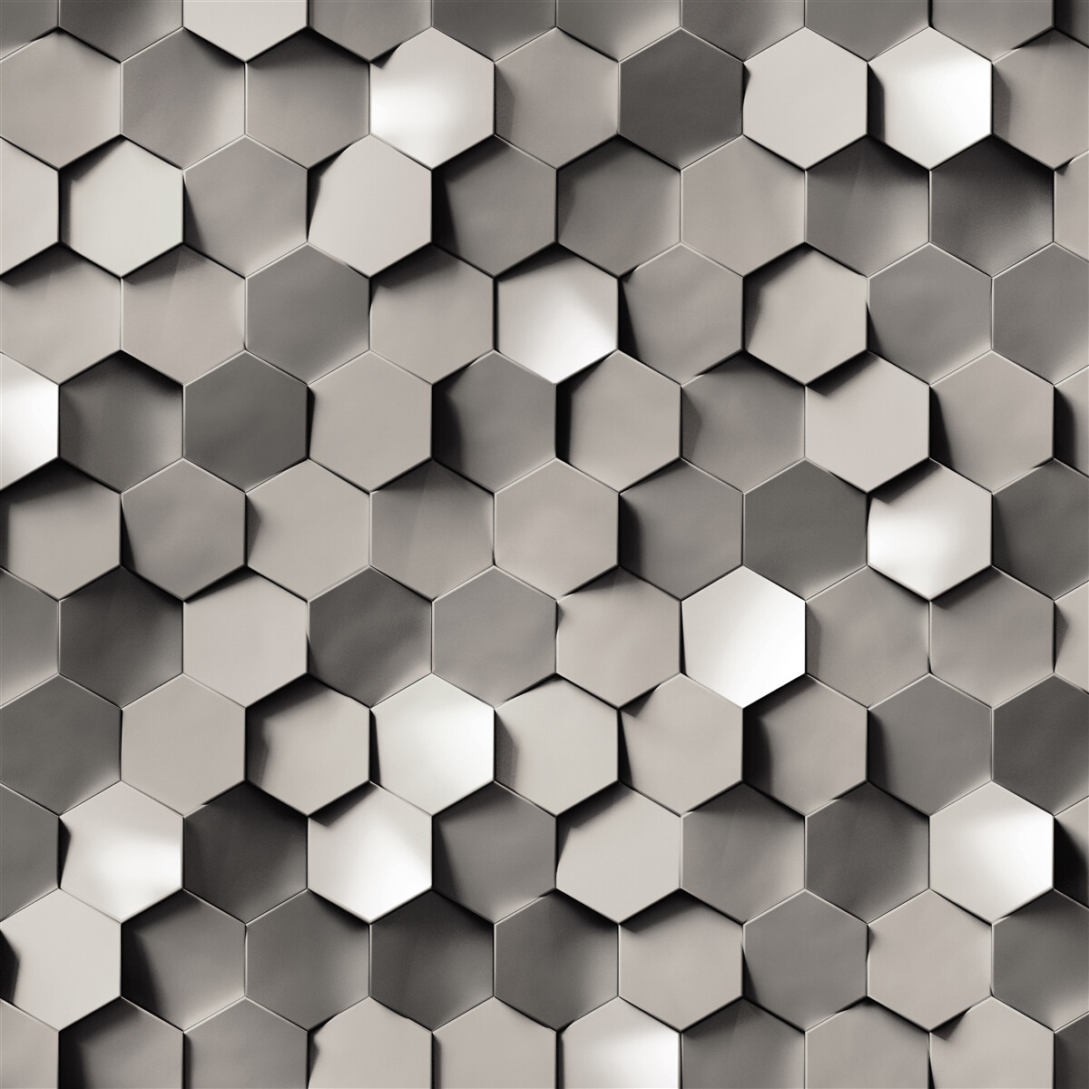 Фотошпалери сірі п'ятикутники 3d