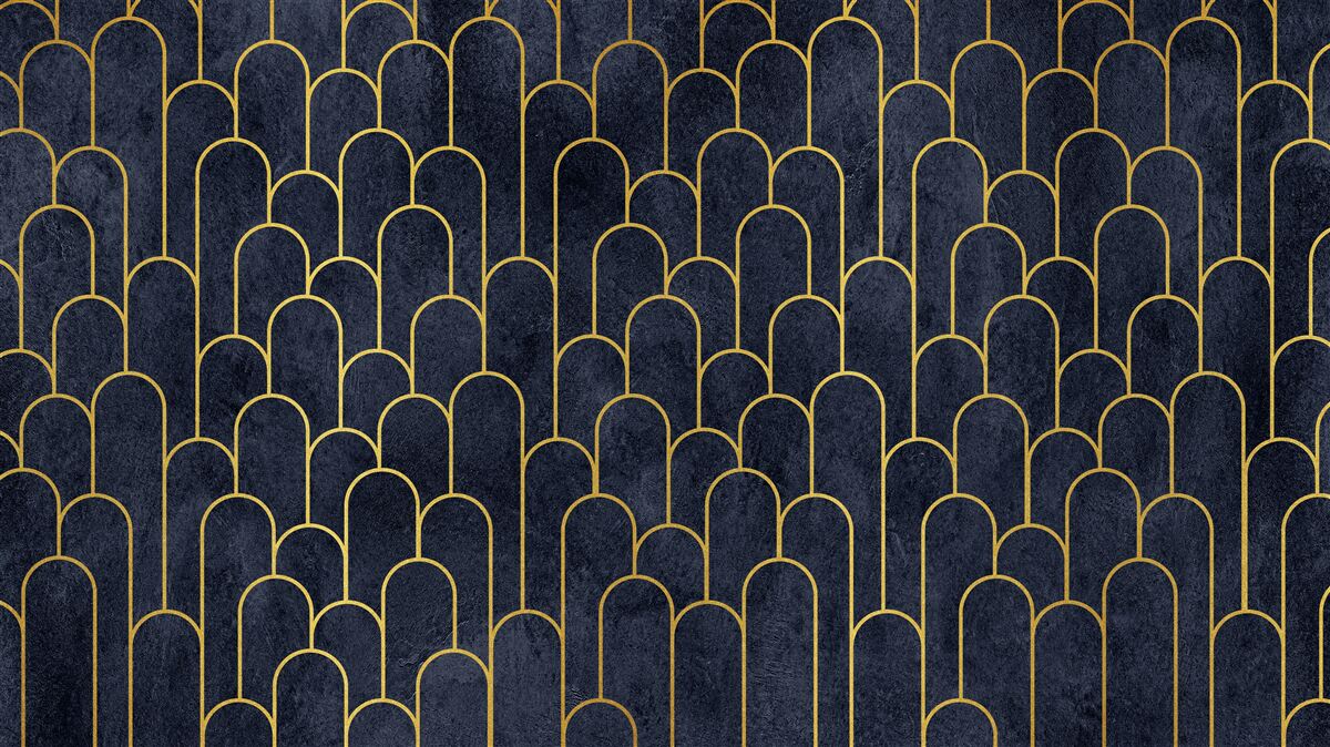 Фотошпалери сині напівкруглі бронзові колони